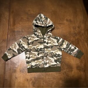 Faded Glory Green and Brown Camouflage Hoodie